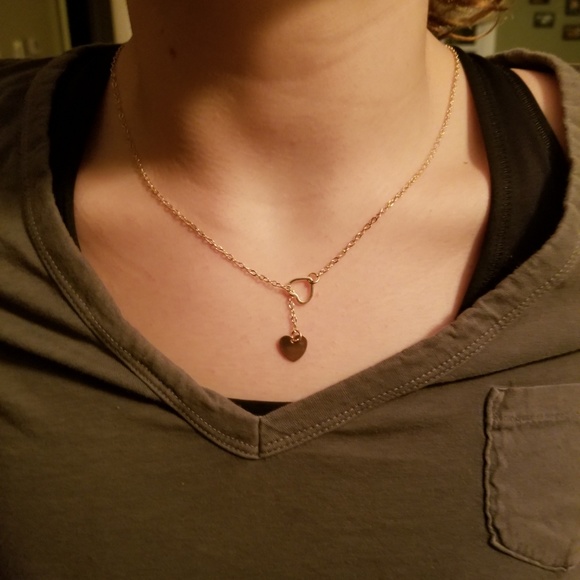 Boho Heart Lariat Necklace - Adjustable Choker - Picture 4 of 7